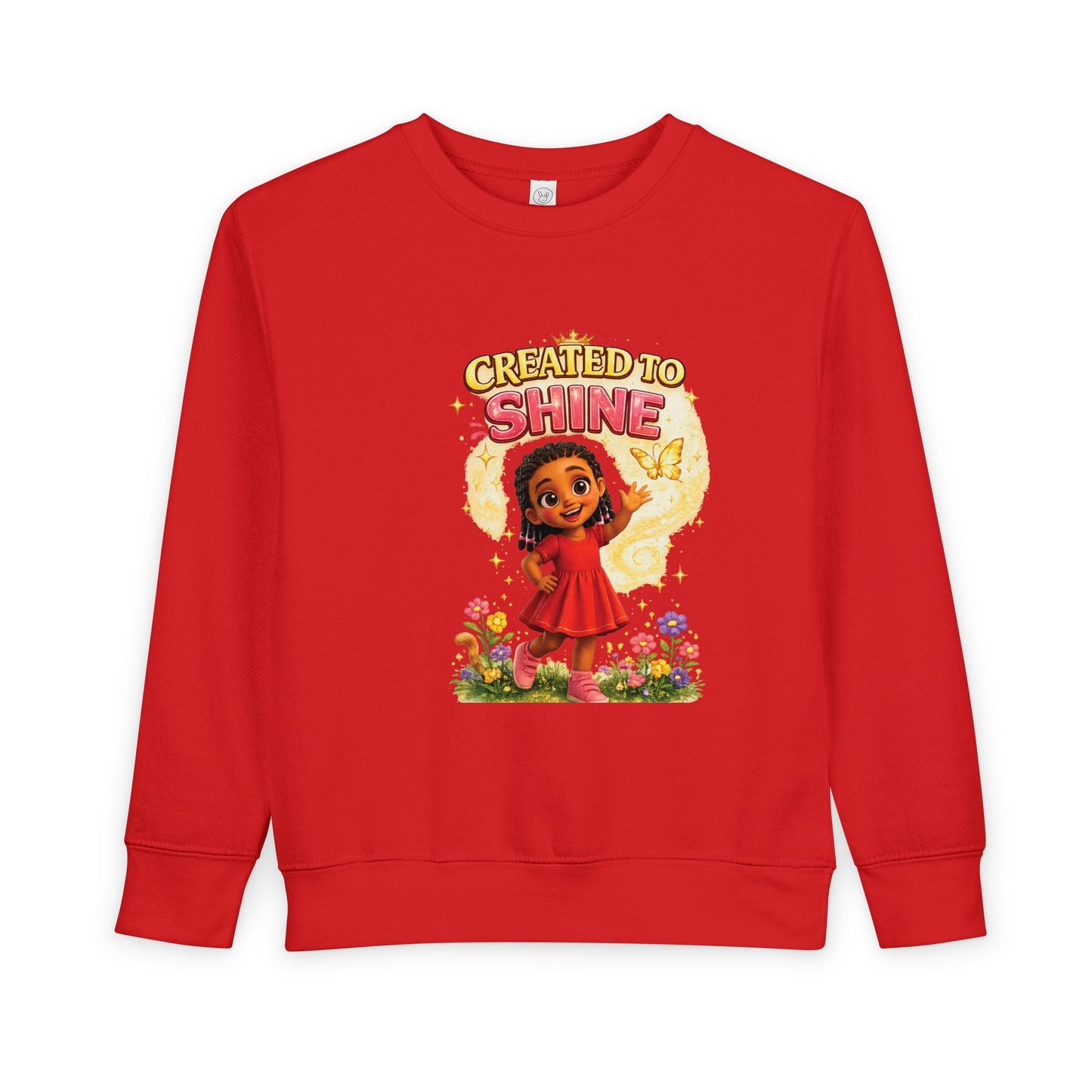 Created to Shine girl character Sweatshirt | toddler floral sunshine design