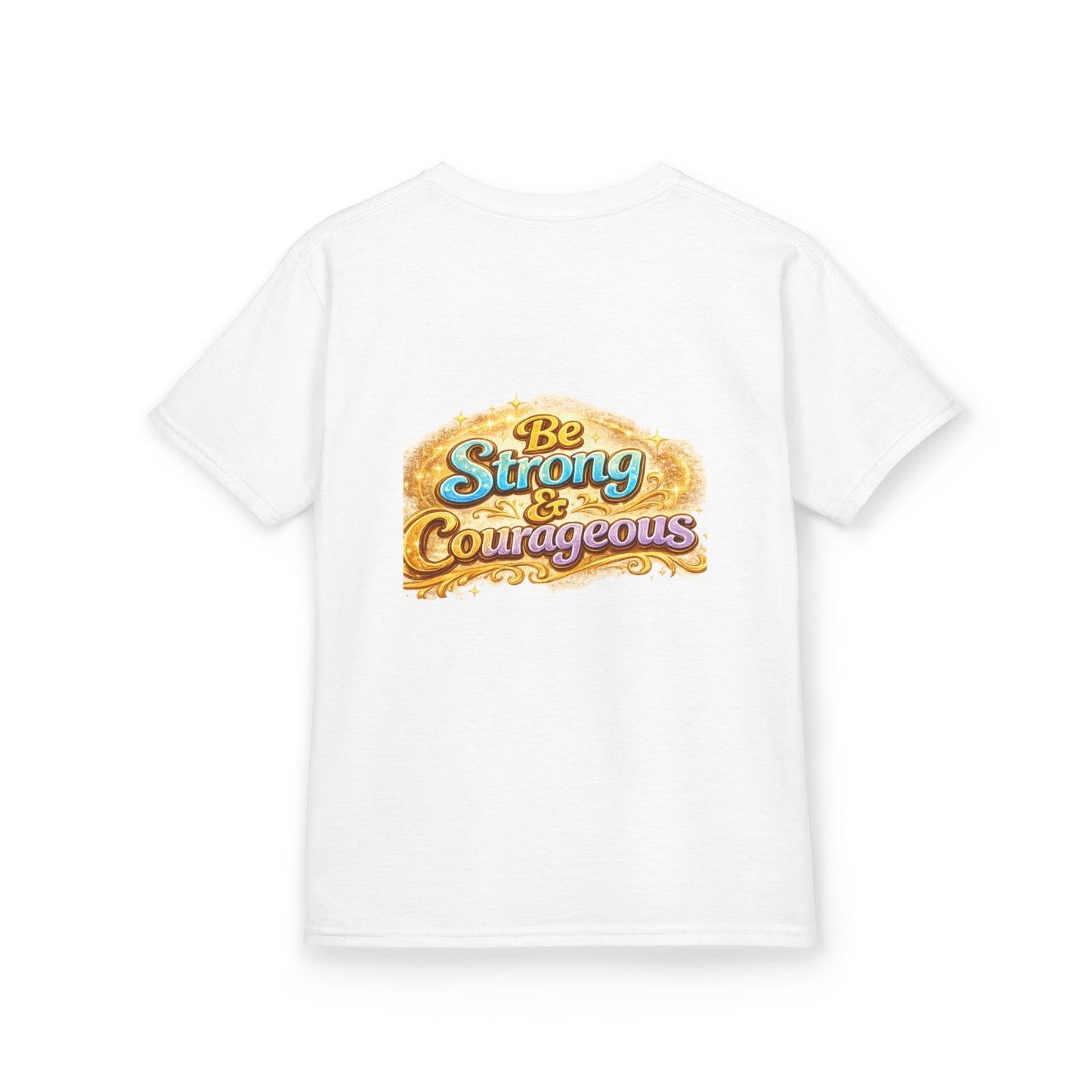 Kids Tee — "God Is With Me" Inspirational Christian Shirt (Be Strong & Courageous)