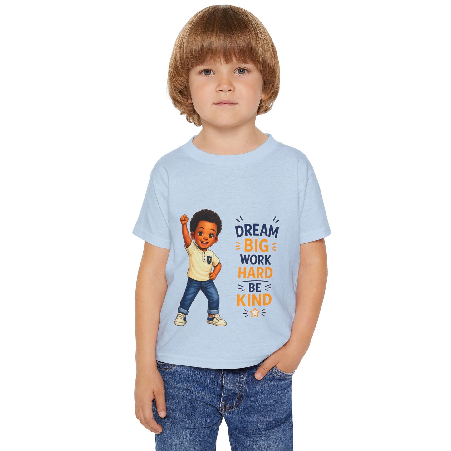 Toddler T‑Shirt — "Dream Big, Work Hard, Be Kind" Inspirational Kids Tee