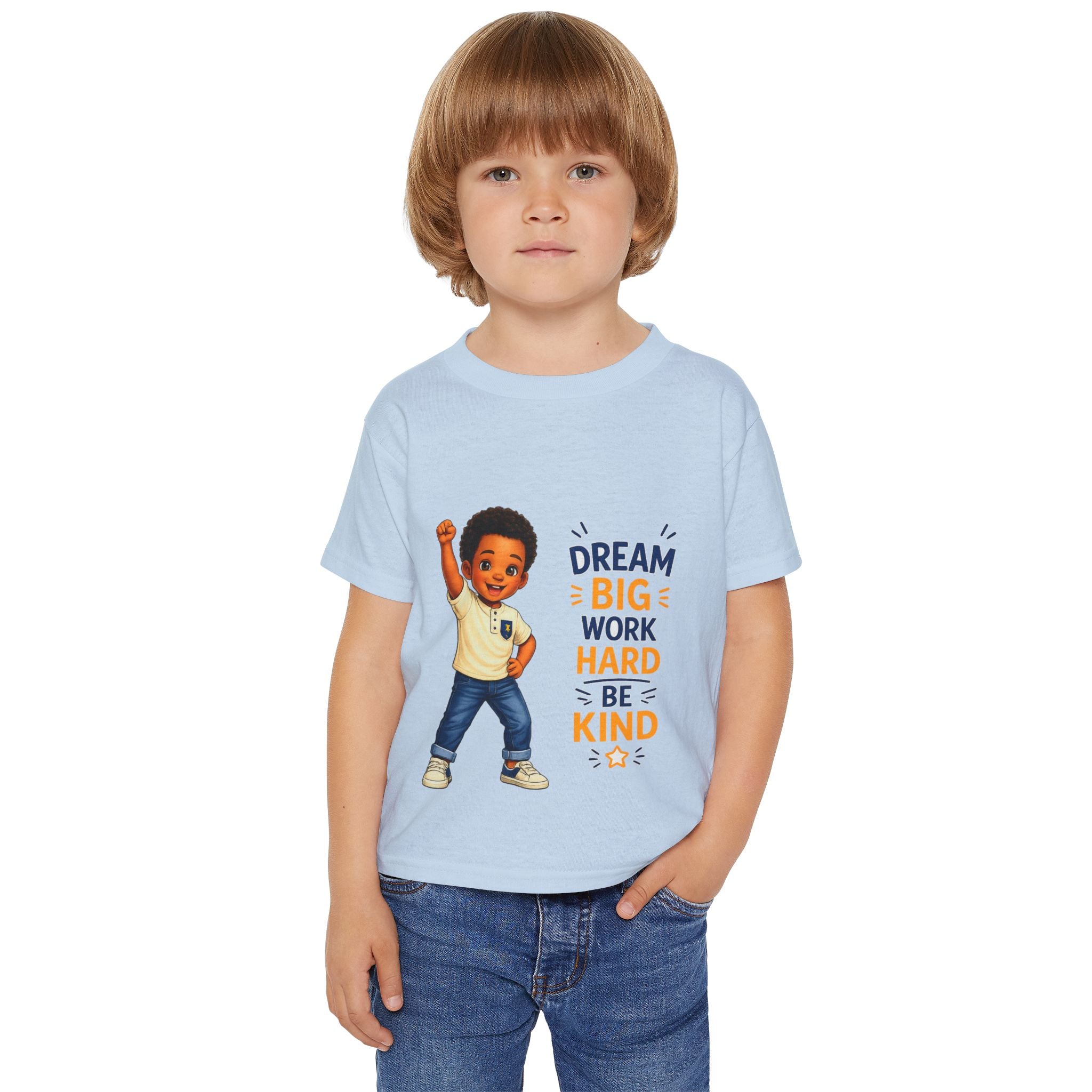 Toddler T‑Shirt — "Dream Big, Work Hard, Be Kind" Inspirational Kids Tee