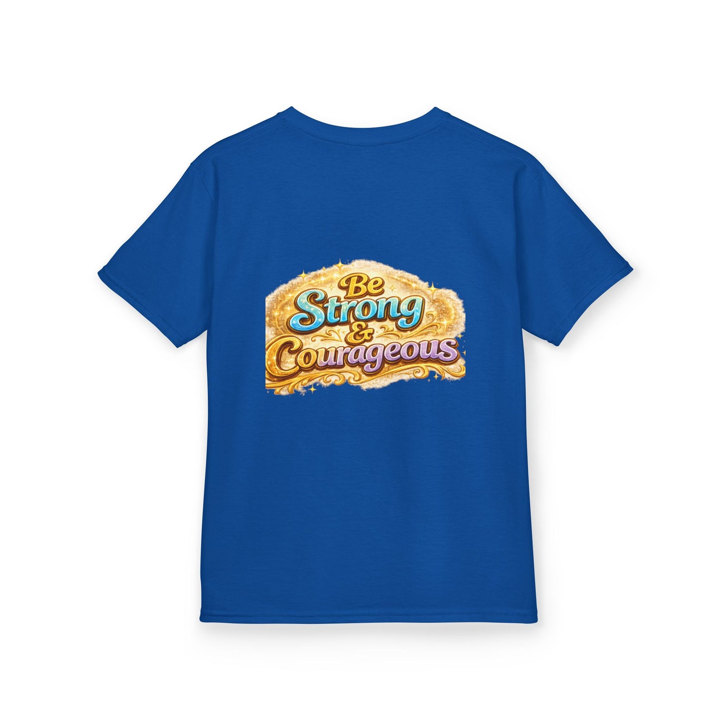 Kids Tee — "God Is With Me" Inspirational Christian Shirt (Be Strong & Courageous)
