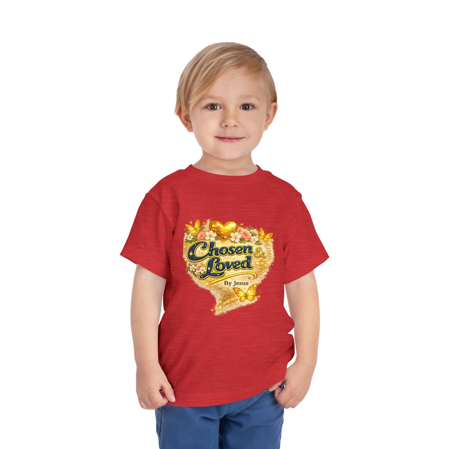 Toddler Tee — "Chosen & Loved" / "Wonderfully Made" Inspirational Christian Shirt