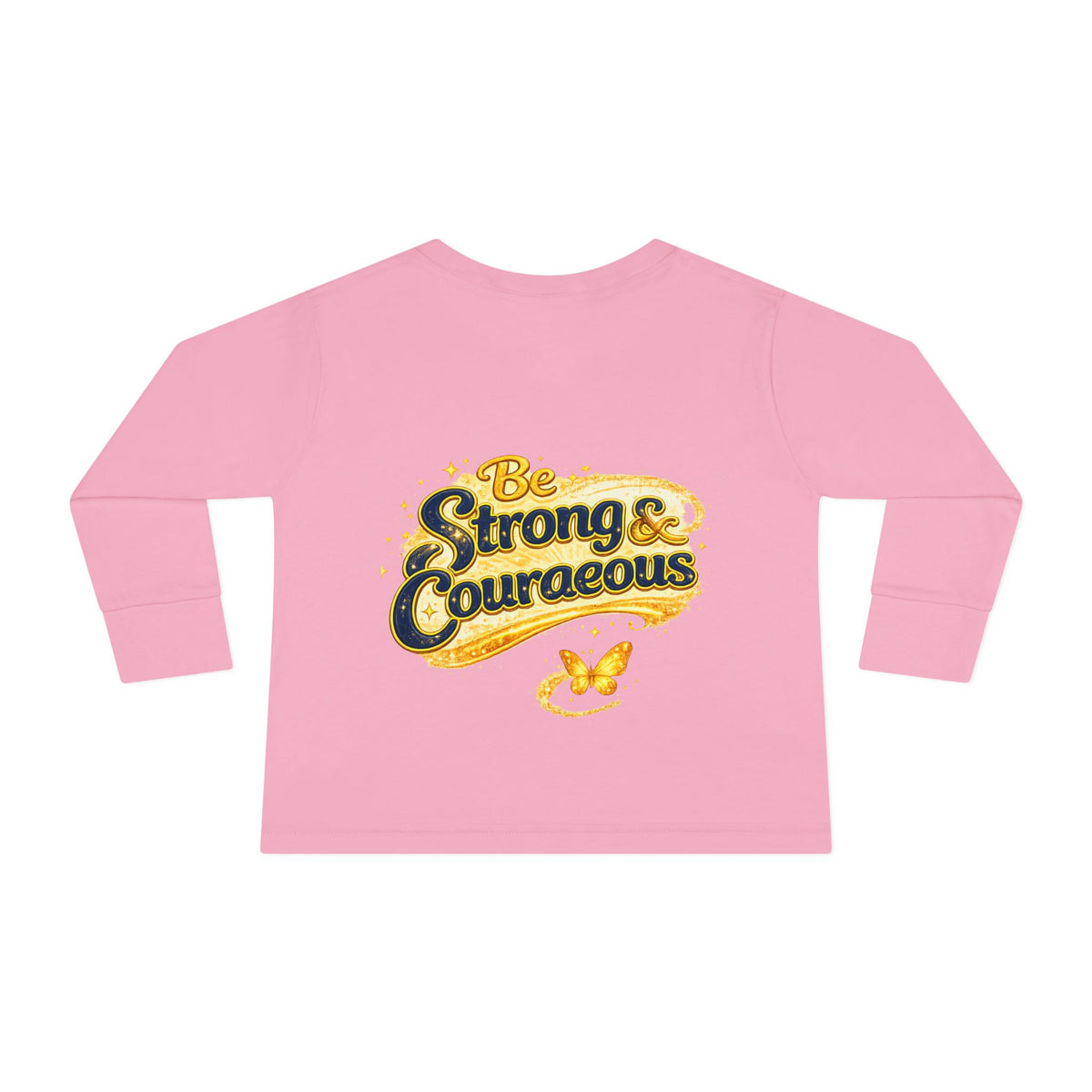 Toddler Long Sleeve Tee — "God Made Me Amazing" Inspirational Christian Tee (Be Strong & Courageous)