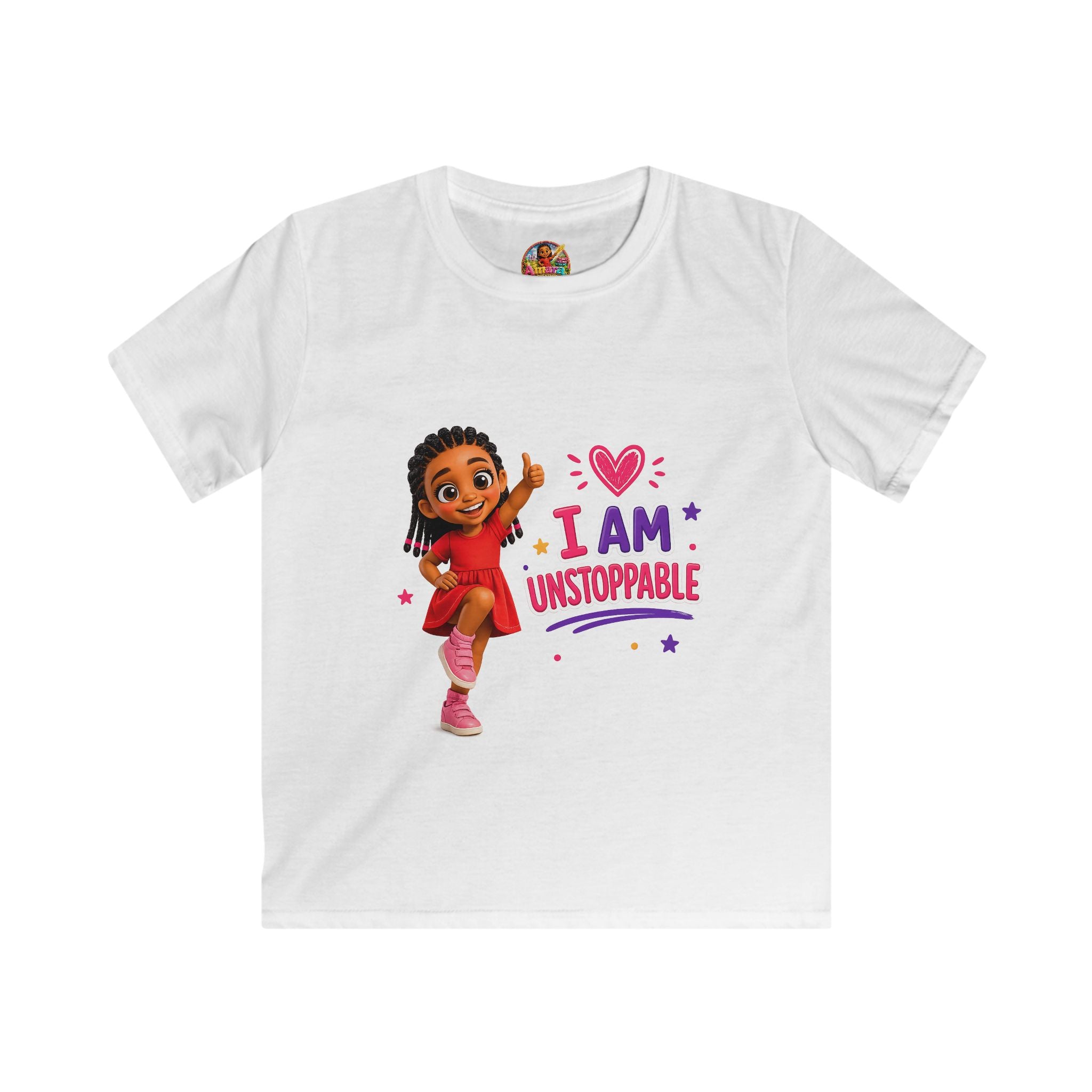 I Am Unstoppable Kids Tee | Girl Character Illustration