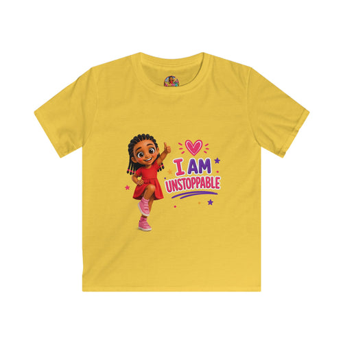 I Am Unstoppable Kids Tee | Girl Character Illustration