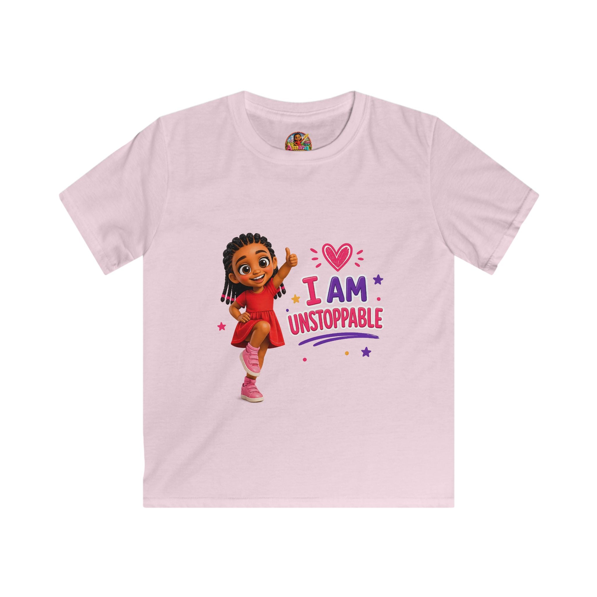 I Am Unstoppable Kids Tee | Girl Character Illustration
