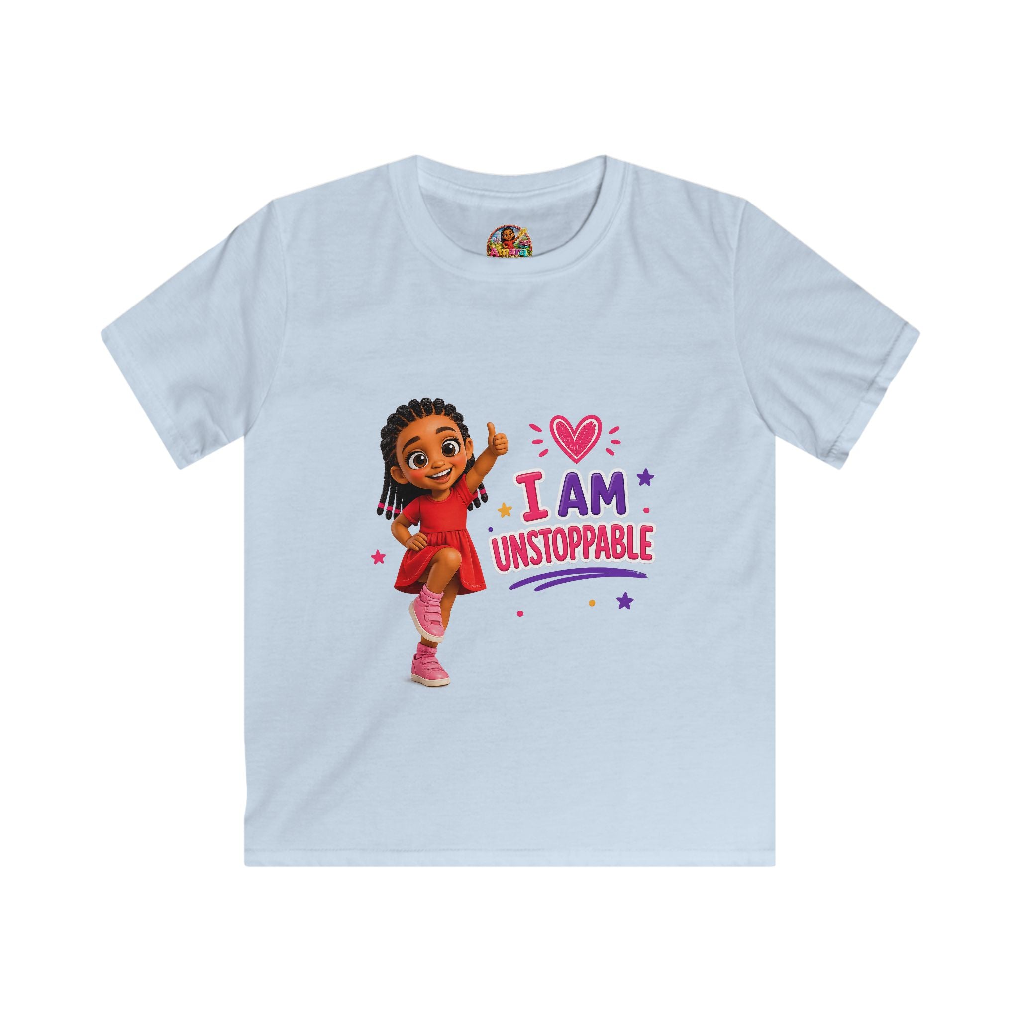 I Am Unstoppable Kids Tee | Girl Character Illustration