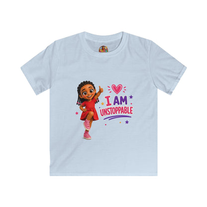 I Am Unstoppable Kids Tee | Girl Character Illustration