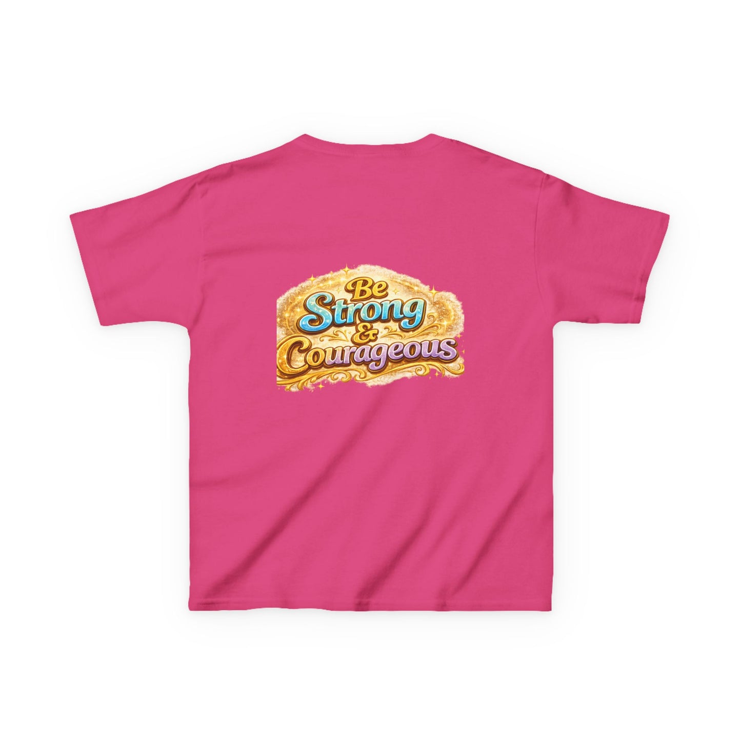 Kids Tee — "God Is With Me" Inspirational Christian Shirt (Be Strong & Courageous)