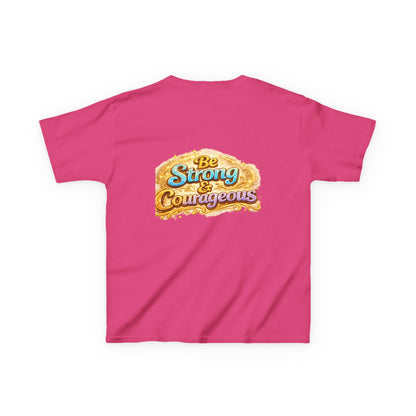 Kids Tee — "God Is With Me" Inspirational Christian Shirt (Be Strong & Courageous)