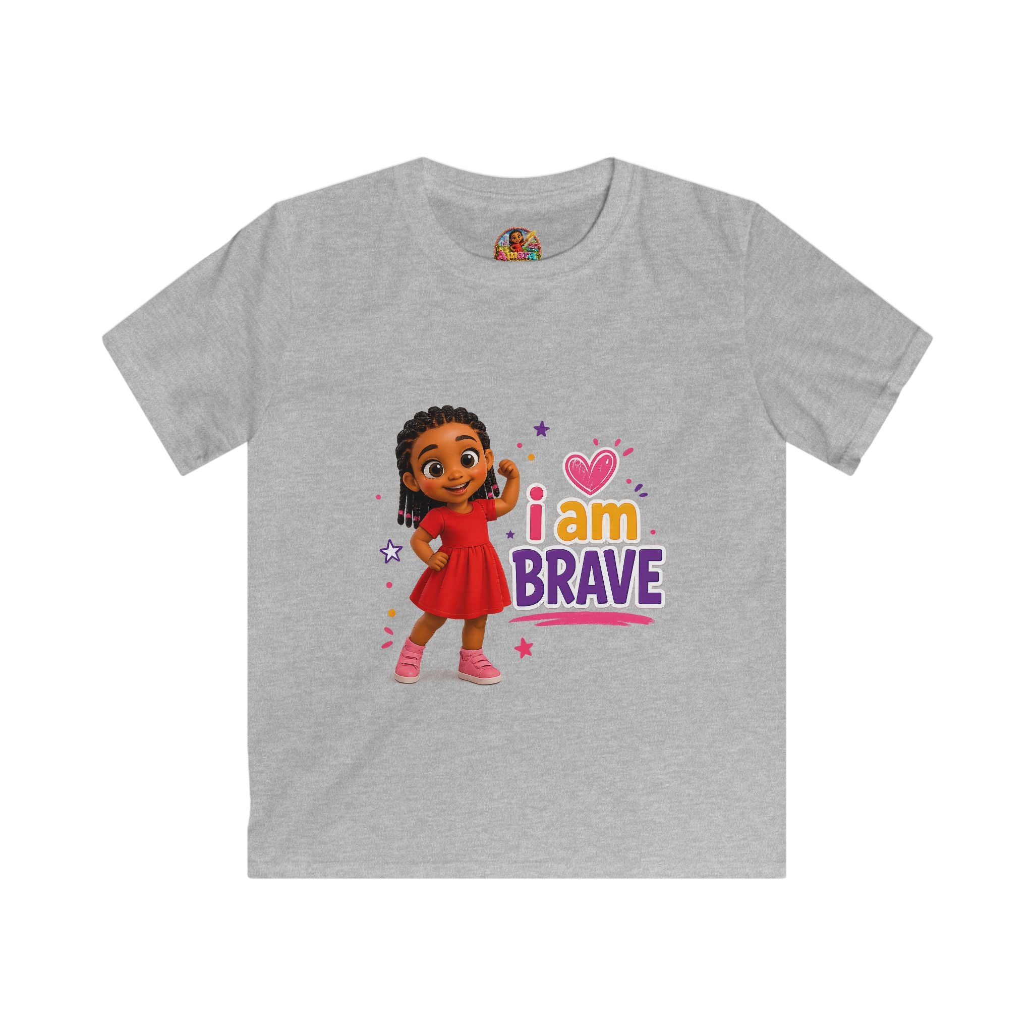 I Am Brave kids tee | Girl Character Illustration, Empowerment Shirt