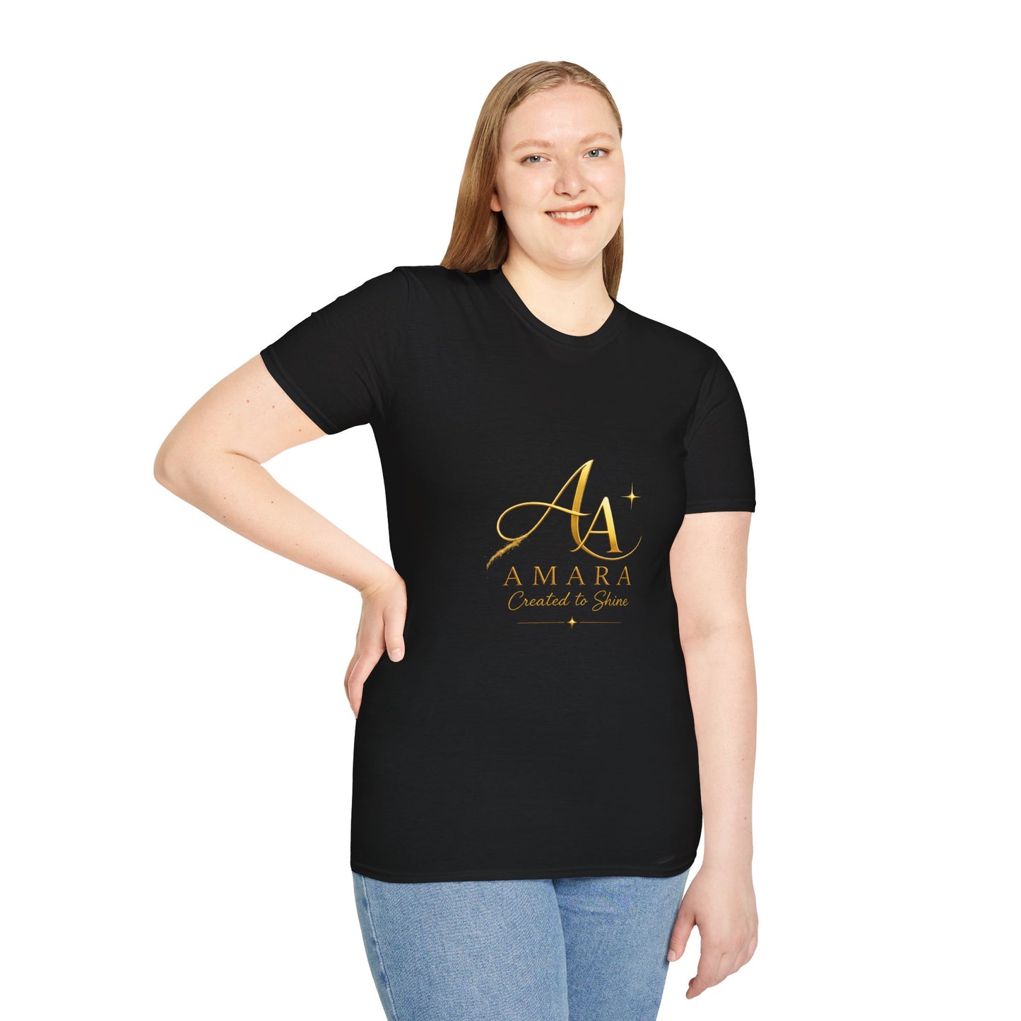 T-Shirt — Gold Monogram “AA” Amara Logo Tee