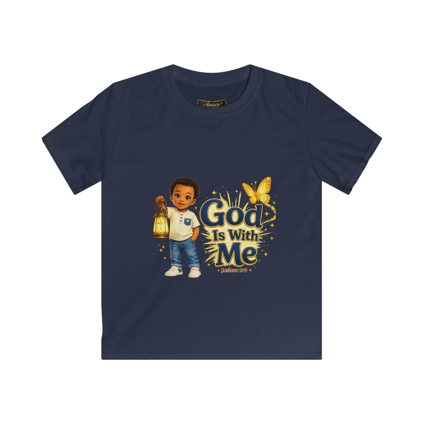 Kids 'God Is With Me' Tee — Be Strong & Courageous Christian Children's Shirt (Joshua 1:9)