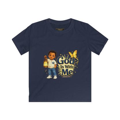 Kids 'God Is With Me' Tee — Be Strong & Courageous Christian Children's Shirt (Joshua 1:9)
