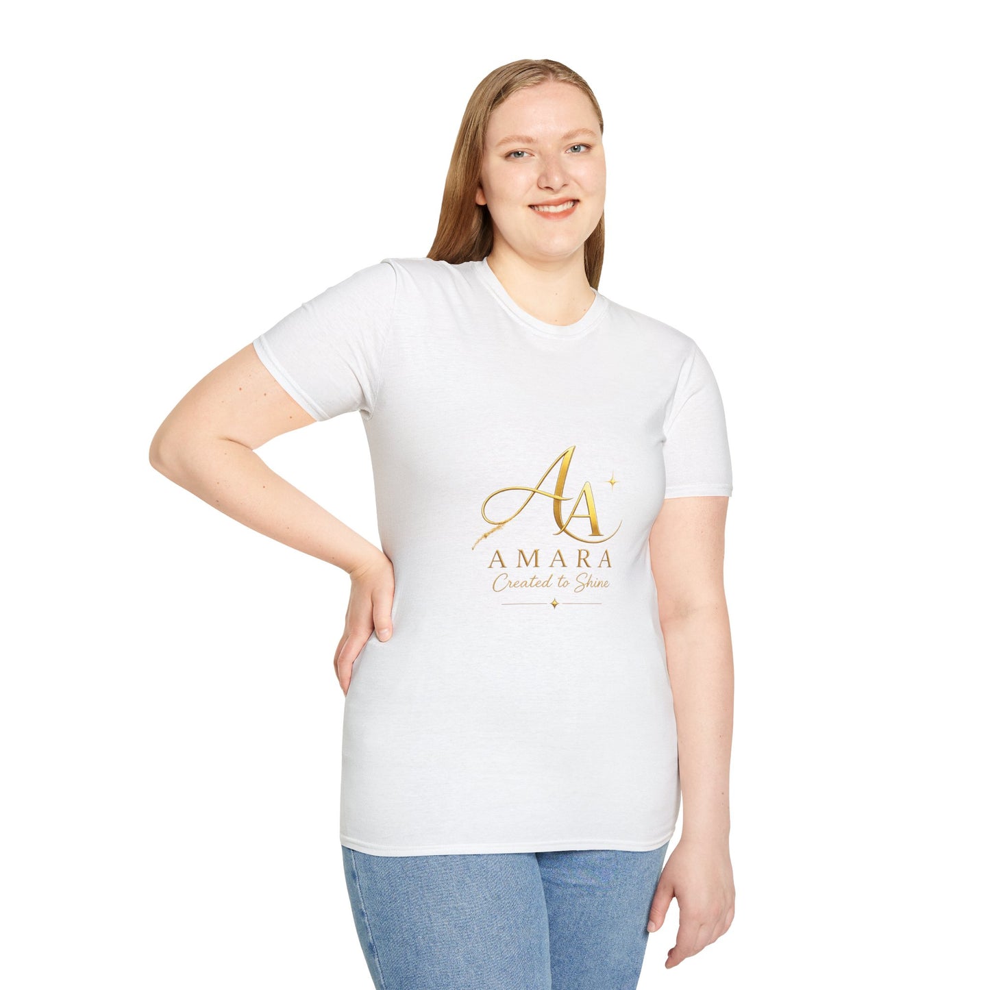 T-Shirt — Gold Monogram “AA” Amara Logo Tee