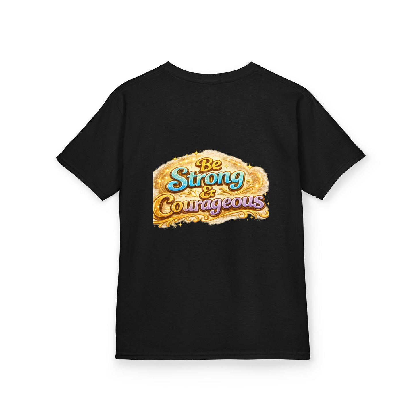 Kids Tee — "God Is With Me" Inspirational Christian Shirt (Be Strong & Courageous)