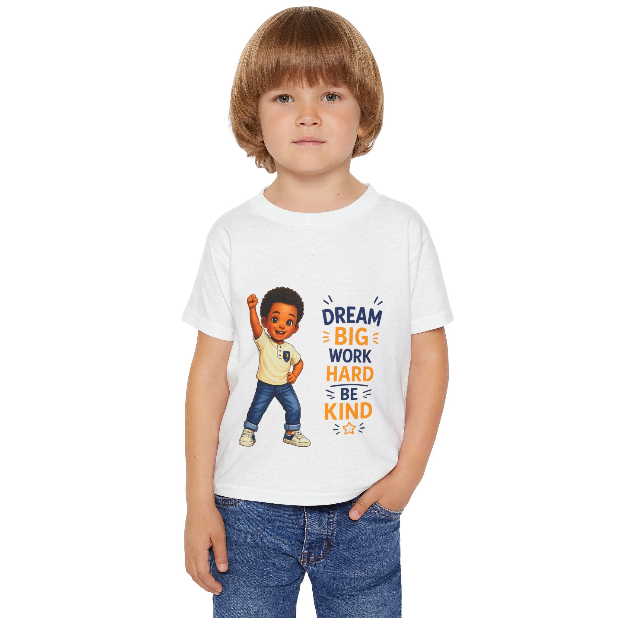 Toddler T‑Shirt — "Dream Big, Work Hard, Be Kind" Inspirational Kids Tee