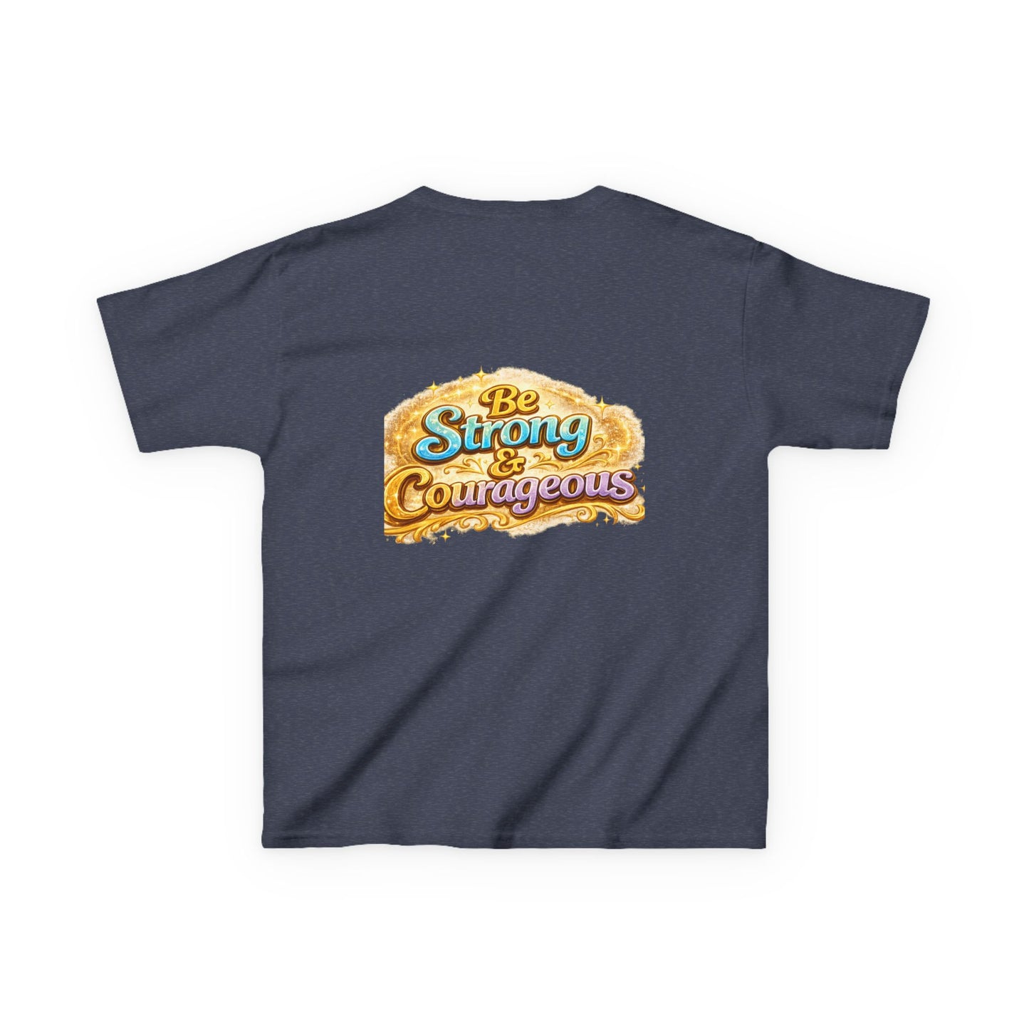 Kids Tee — "God Is With Me" Inspirational Christian Shirt (Be Strong & Courageous)