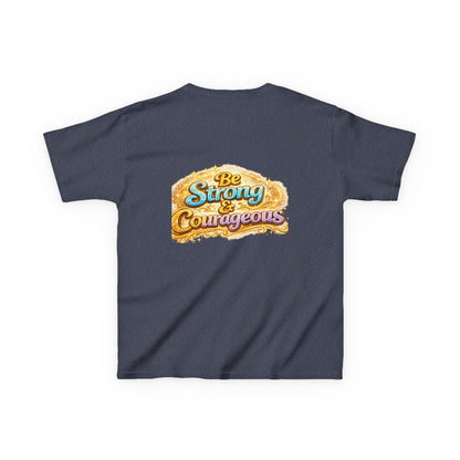 Kids Tee — "God Is With Me" Inspirational Christian Shirt (Be Strong & Courageous)
