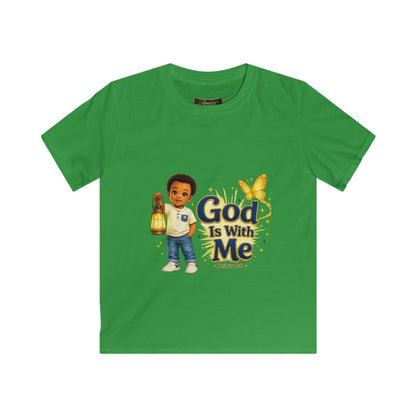 Kids 'God Is With Me' Tee — Be Strong & Courageous Christian Children's Shirt (Joshua 1:9)