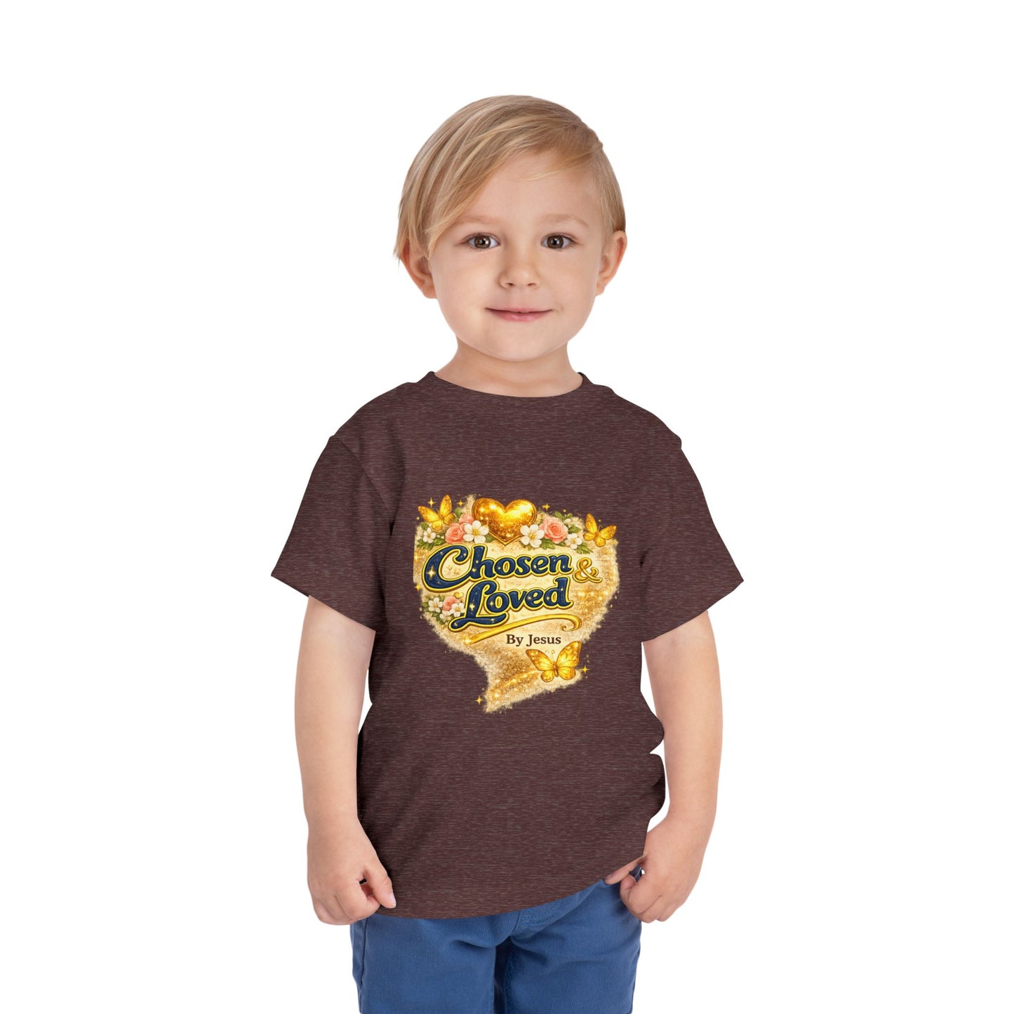 Toddler Tee — "Chosen & Loved" / "Wonderfully Made" Inspirational Christian Shirt