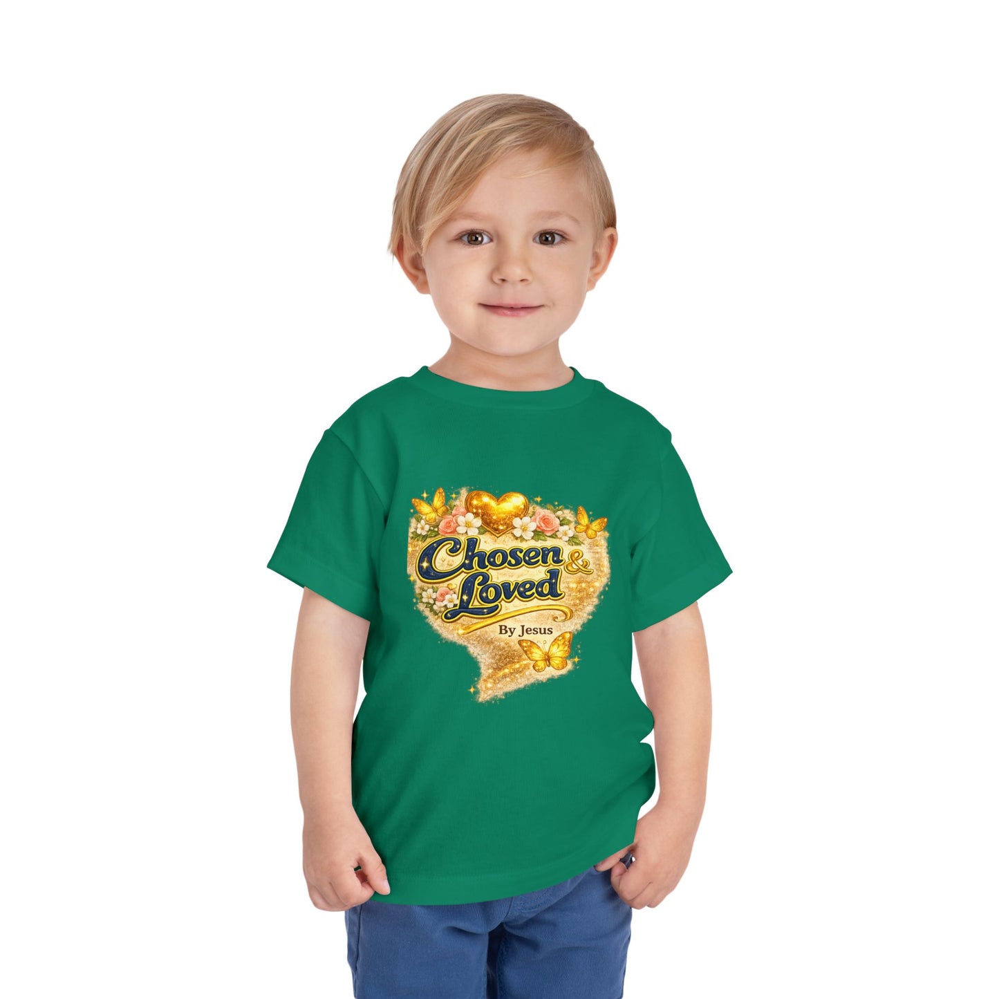 Toddler Tee — "Chosen & Loved" / "Wonderfully Made" Inspirational Christian Shirt