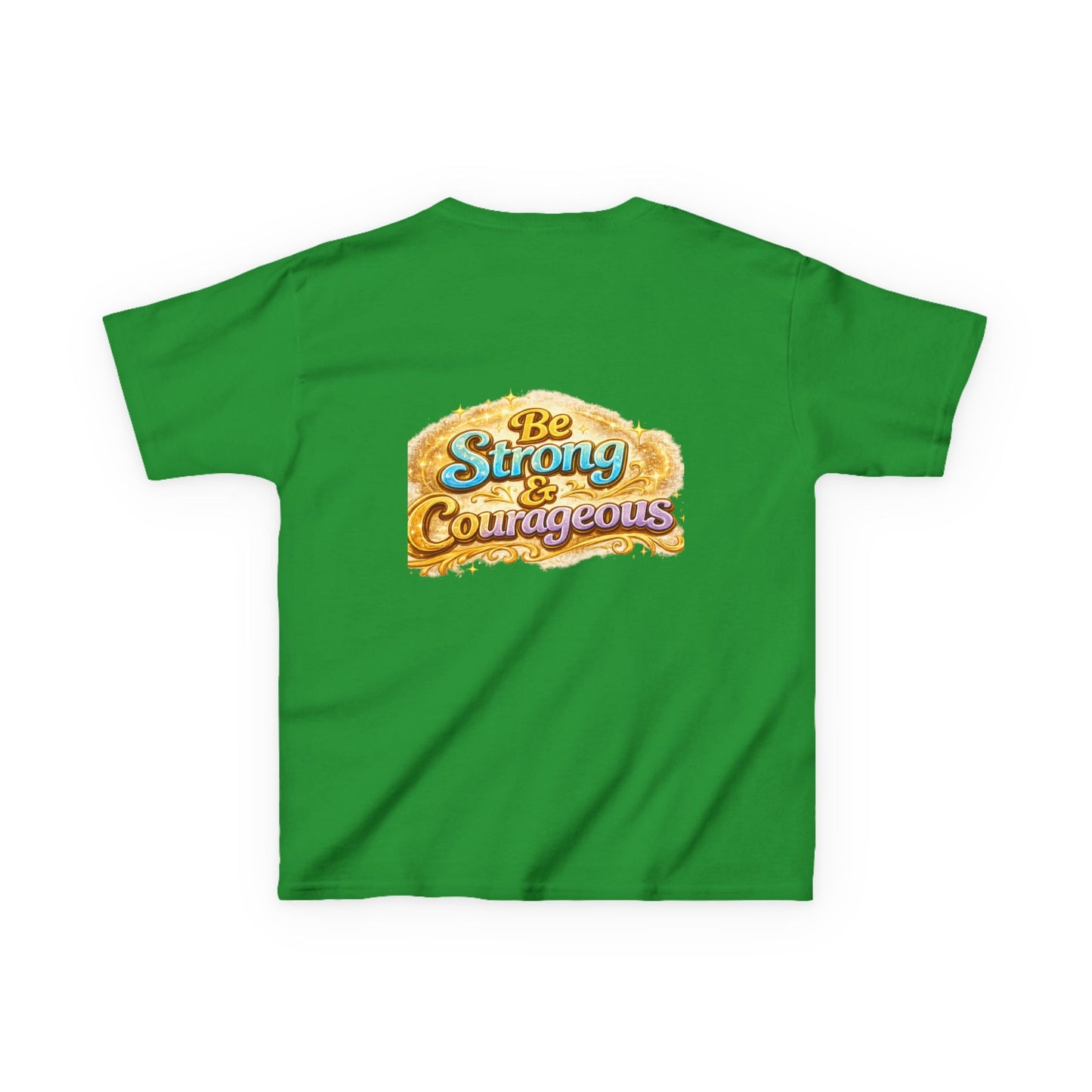 Kids Tee — "God Is With Me" Inspirational Christian Shirt (Be Strong & Courageous)