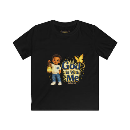 Kids 'God Is With Me' Tee — Be Strong & Courageous Christian Children's Shirt (Joshua 1:9)