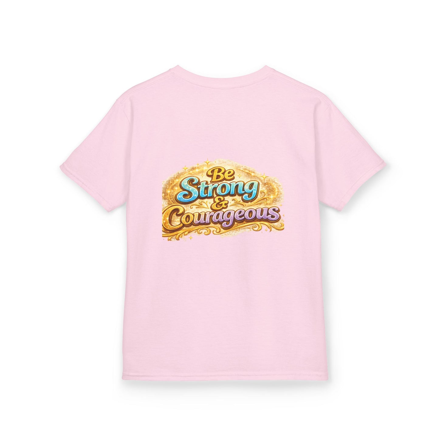 Kids Tee — "God Is With Me" Inspirational Christian Shirt (Be Strong & Courageous)