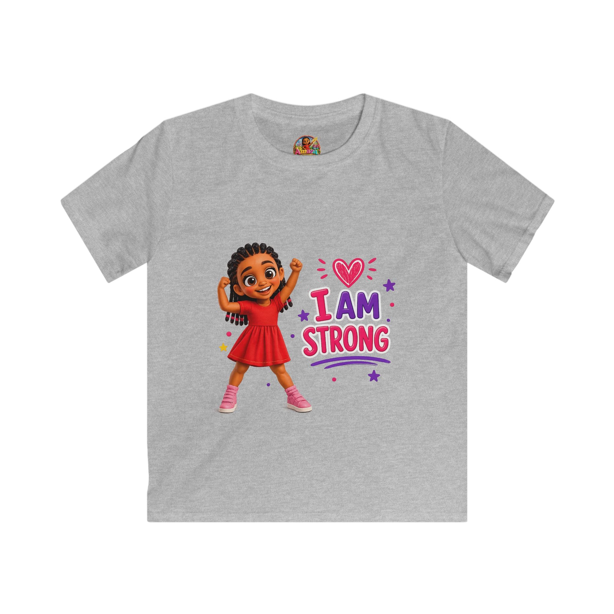 I Am Strong girl illustration Kids Tee | Empowerment, Positive Affirmation
