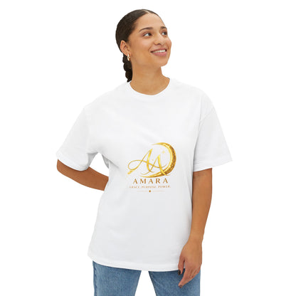 Amara Gold Moon Boxy Tee — “Strong Mind. Soft Heart. Bold Purpose.” Oversized Graphic T-Shirt