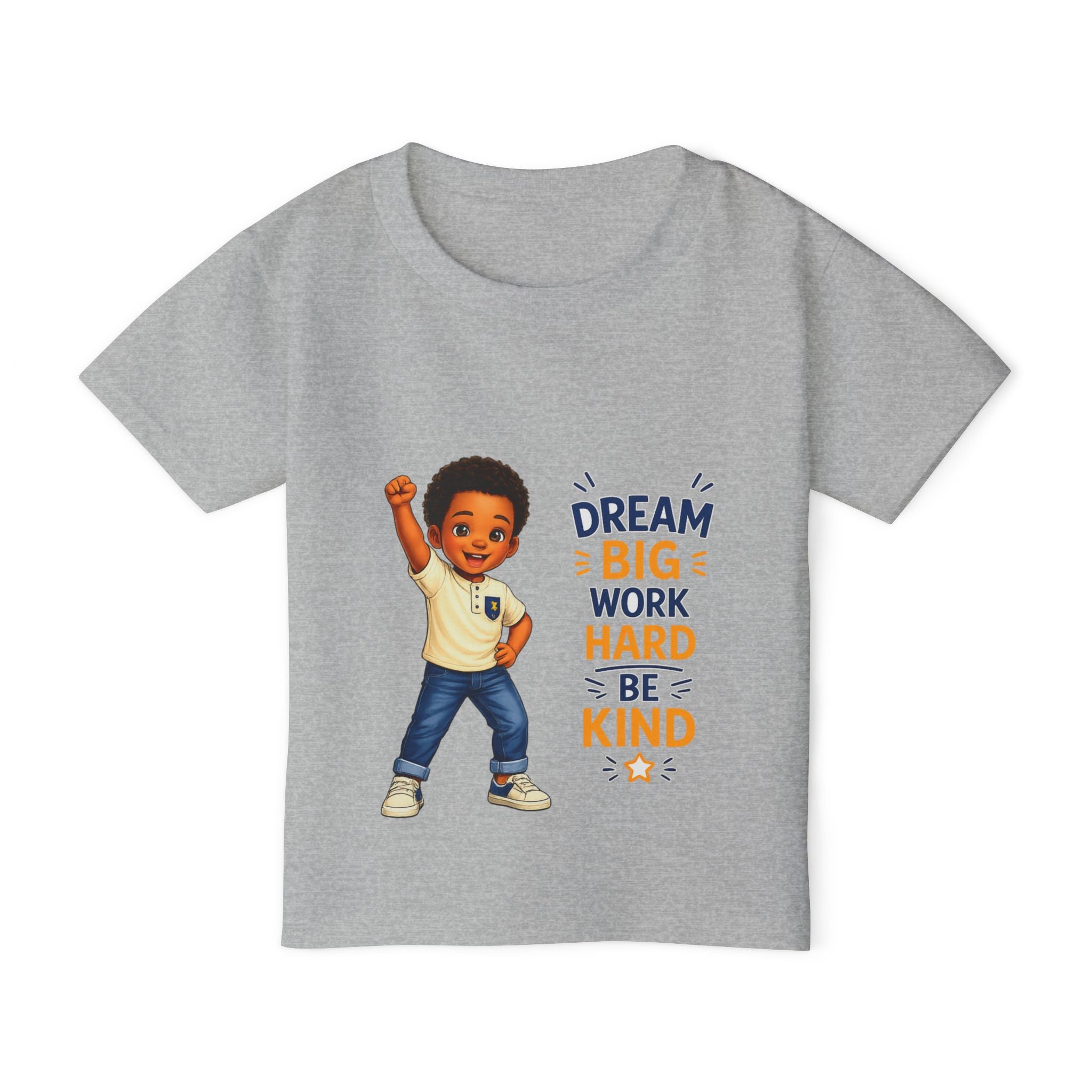 Toddler T‑Shirt — "Dream Big, Work Hard, Be Kind" Inspirational Kids Tee