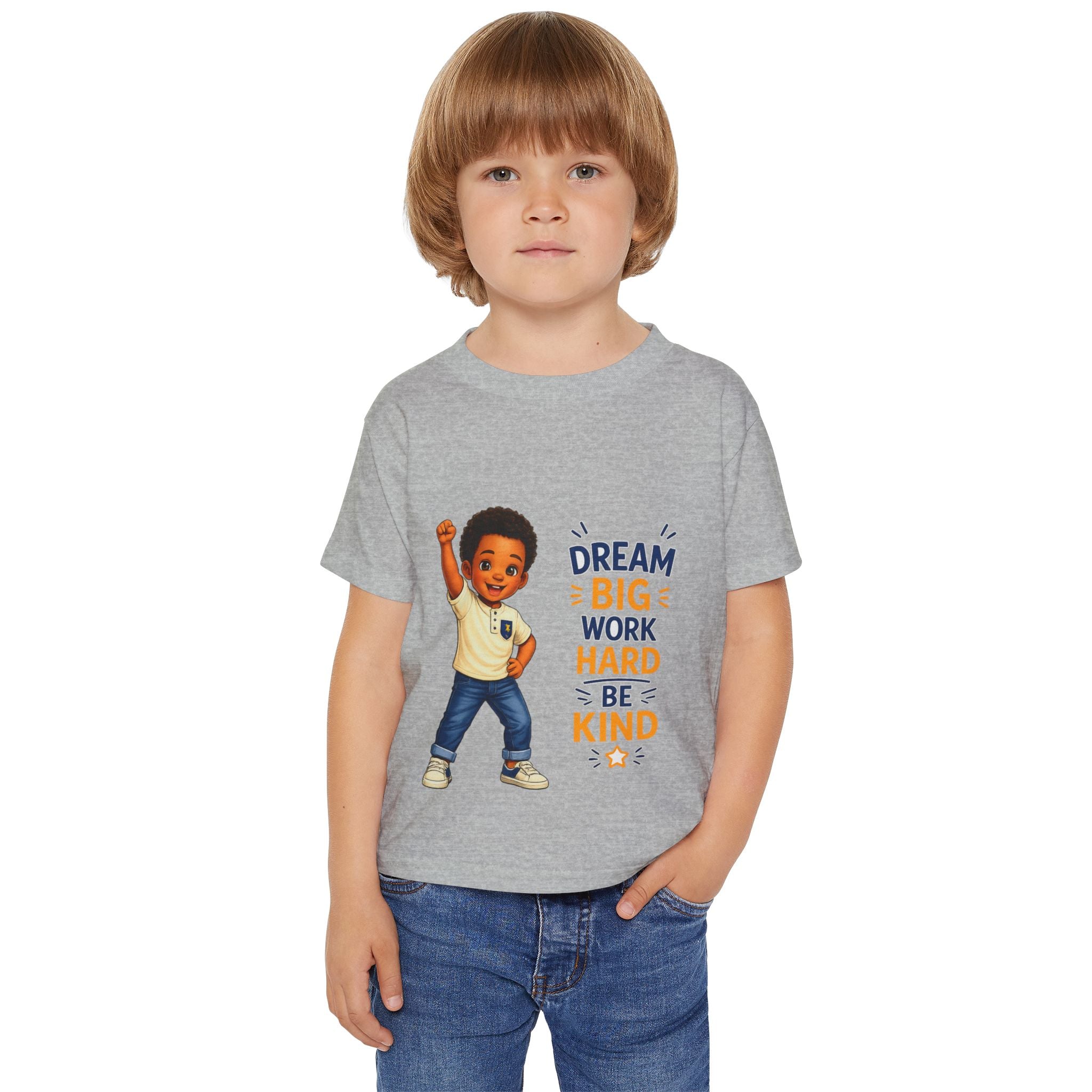 Toddler T‑Shirt — "Dream Big, Work Hard, Be Kind" Inspirational Kids Tee