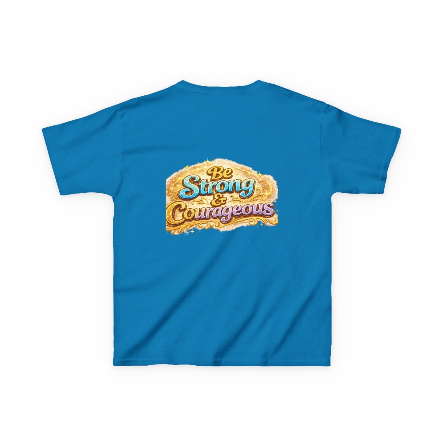 Kids Tee — "God Is With Me" Inspirational Christian Shirt (Be Strong & Courageous)