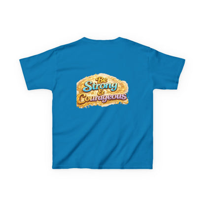 Kids Tee — "God Is With Me" Inspirational Christian Shirt (Be Strong & Courageous)