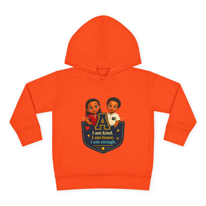 Toddler Hoodie — "I Am Kind, I Am Brave, I Am Enough" Pocket Design