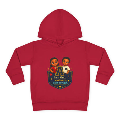 Toddler Hoodie — "I Am Kind, I Am Brave, I Am Enough" Pocket Design