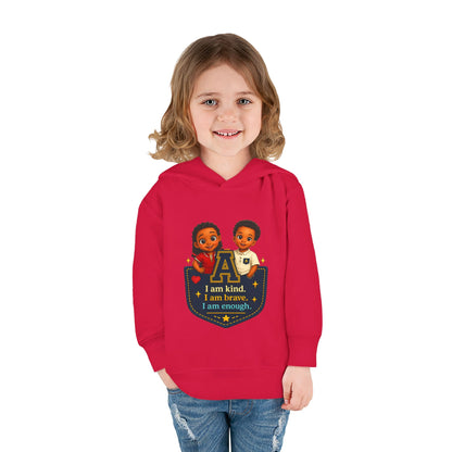 Toddler Hoodie — "I Am Kind, I Am Brave, I Am Enough" Pocket Design