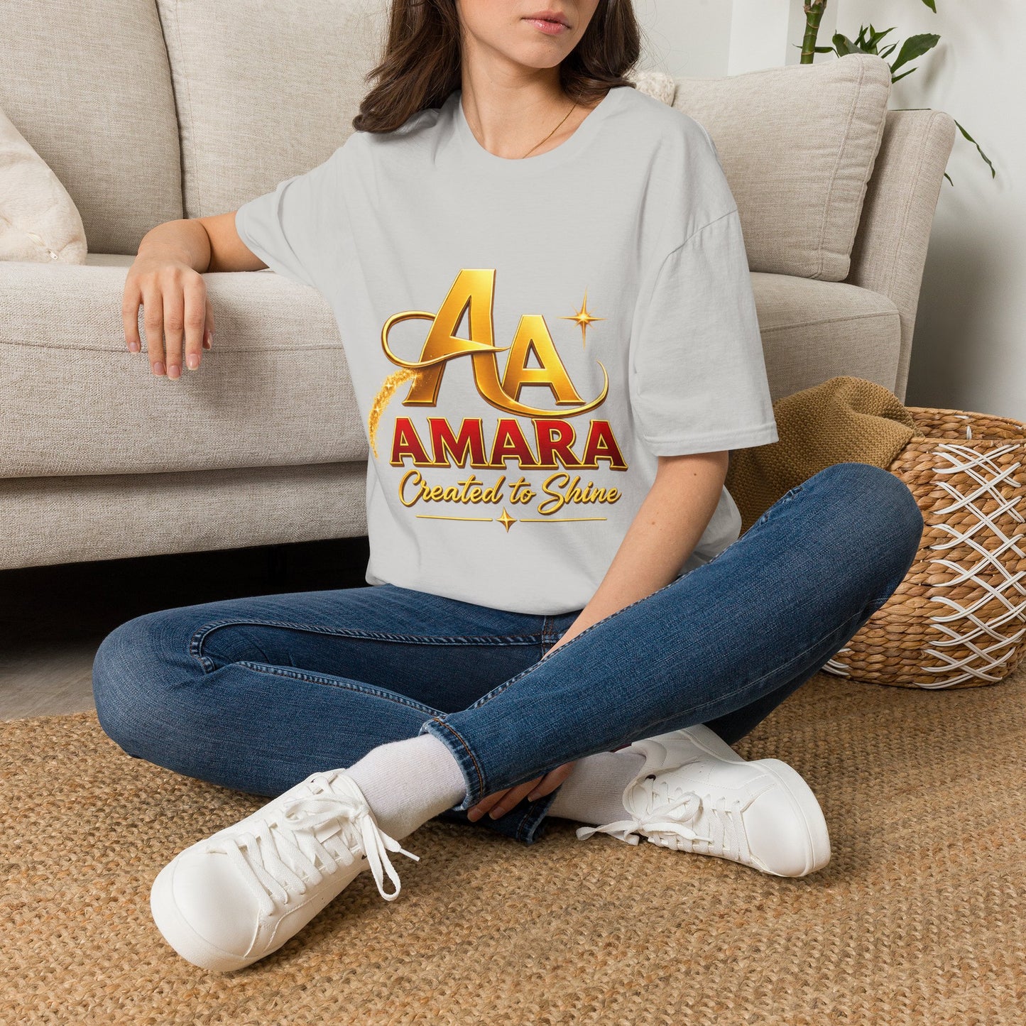 T-Shirt — Gold Monogram “AA” Amara Logo Tee