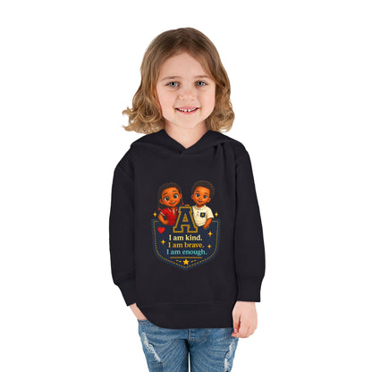 Toddler Hoodie — "I Am Kind, I Am Brave, I Am Enough" Pocket Design