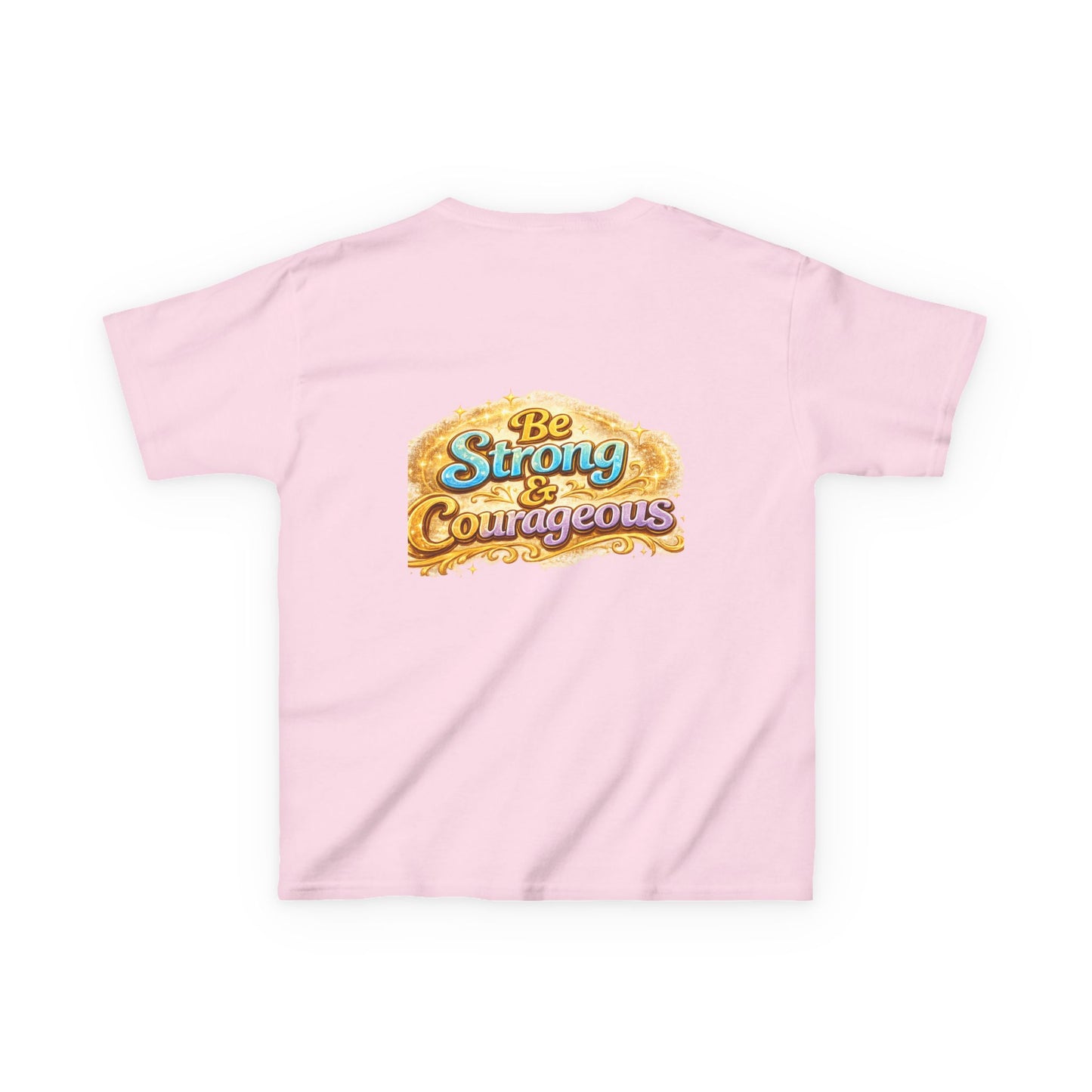 Kids Tee — "God Is With Me" Inspirational Christian Shirt (Be Strong & Courageous)