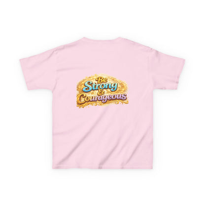 Kids Tee — "God Is With Me" Inspirational Christian Shirt (Be Strong & Courageous)