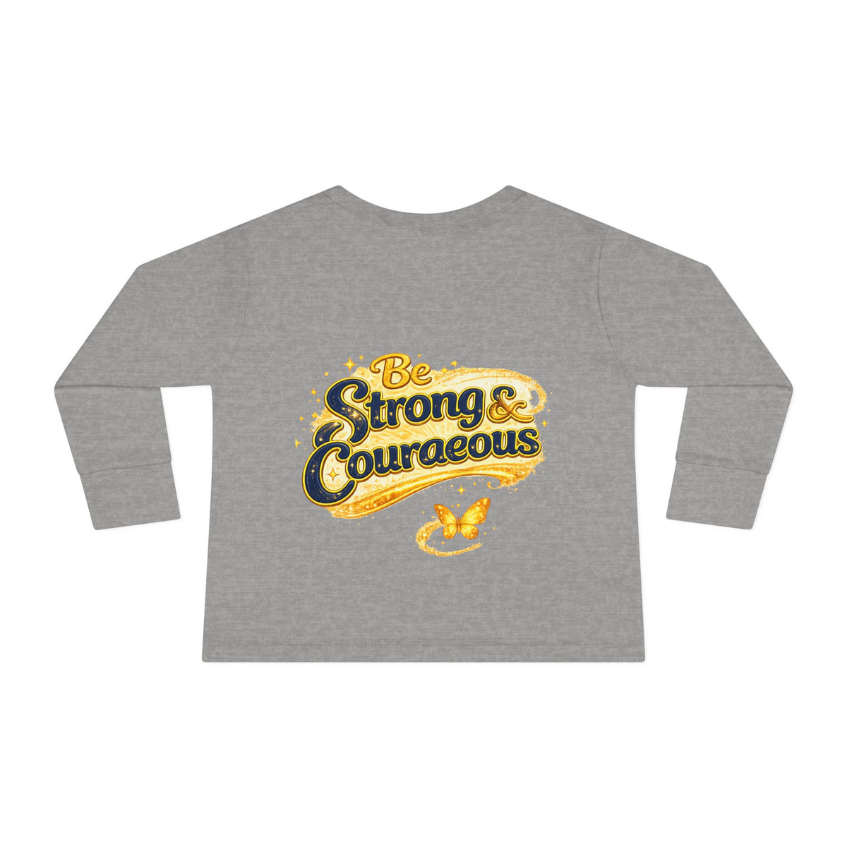 Toddler Long Sleeve Tee — "God Made Me Amazing" Inspirational Christian Tee (Be Strong & Courageous)