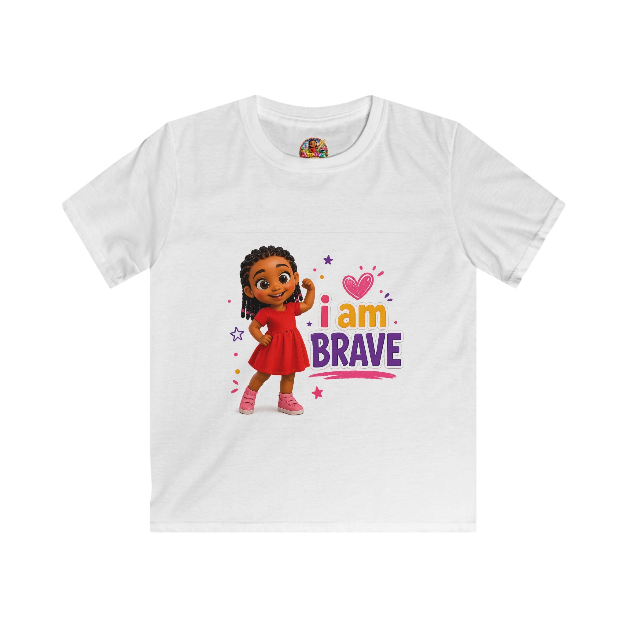 I Am Brave kids tee | Girl Character Illustration, Empowerment Shirt