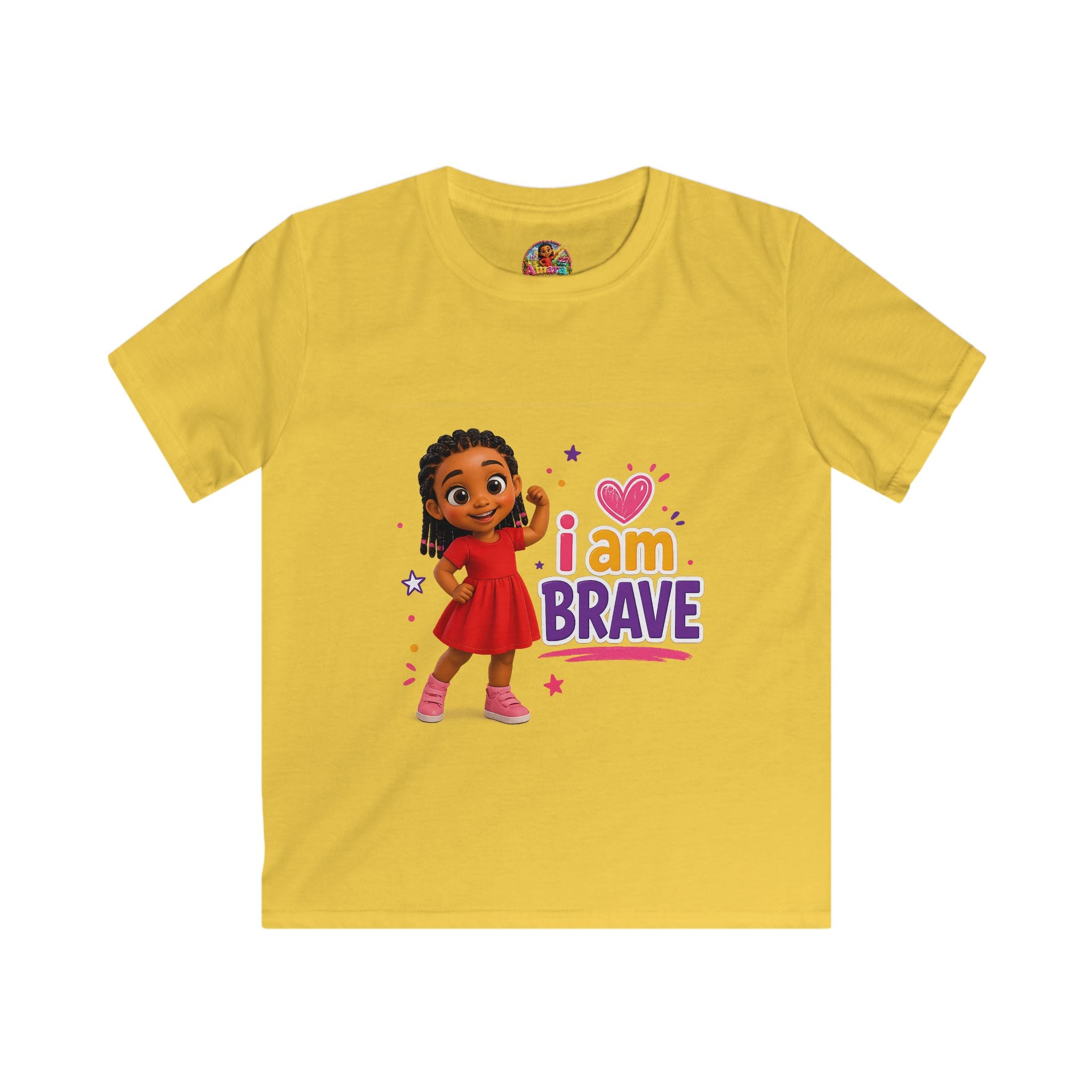 I Am Brave kids tee | Girl Character Illustration, Empowerment Shirt