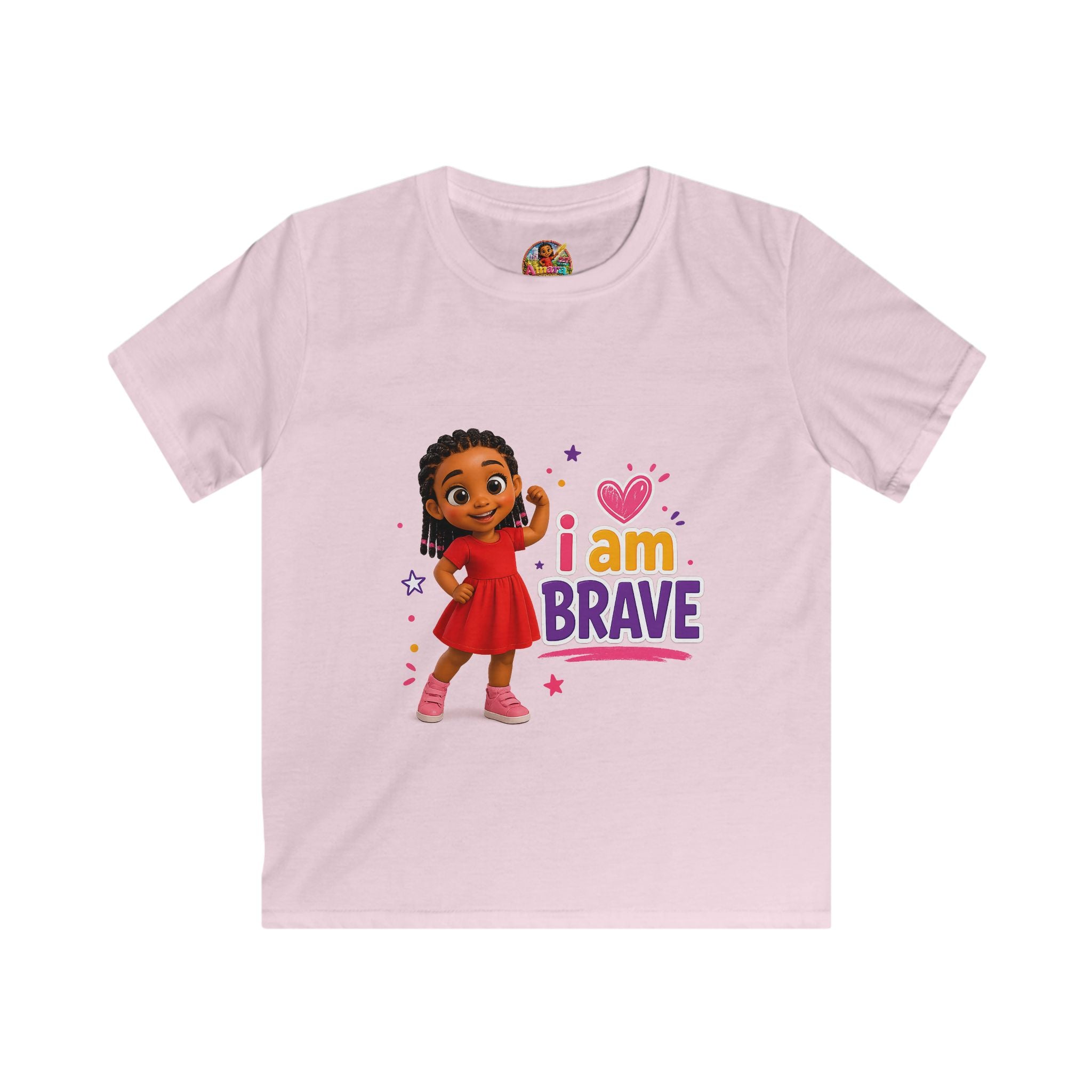 I Am Brave kids tee | Girl Character Illustration, Empowerment Shirt