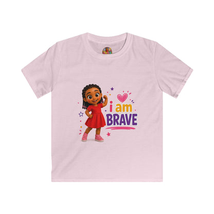 I Am Brave kids tee | Girl Character Illustration, Empowerment Shirt