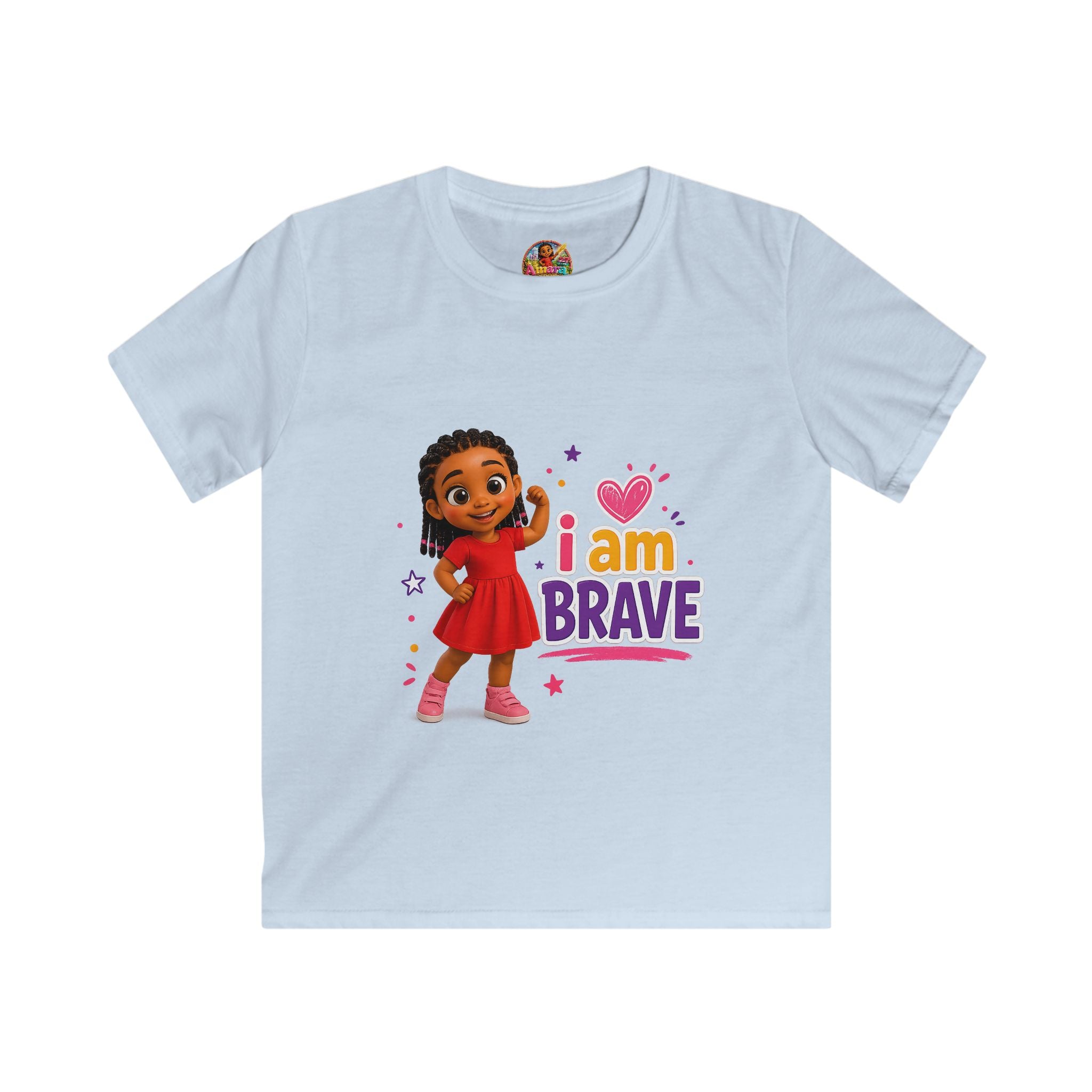 I Am Brave kids tee | Girl Character Illustration, Empowerment Shirt