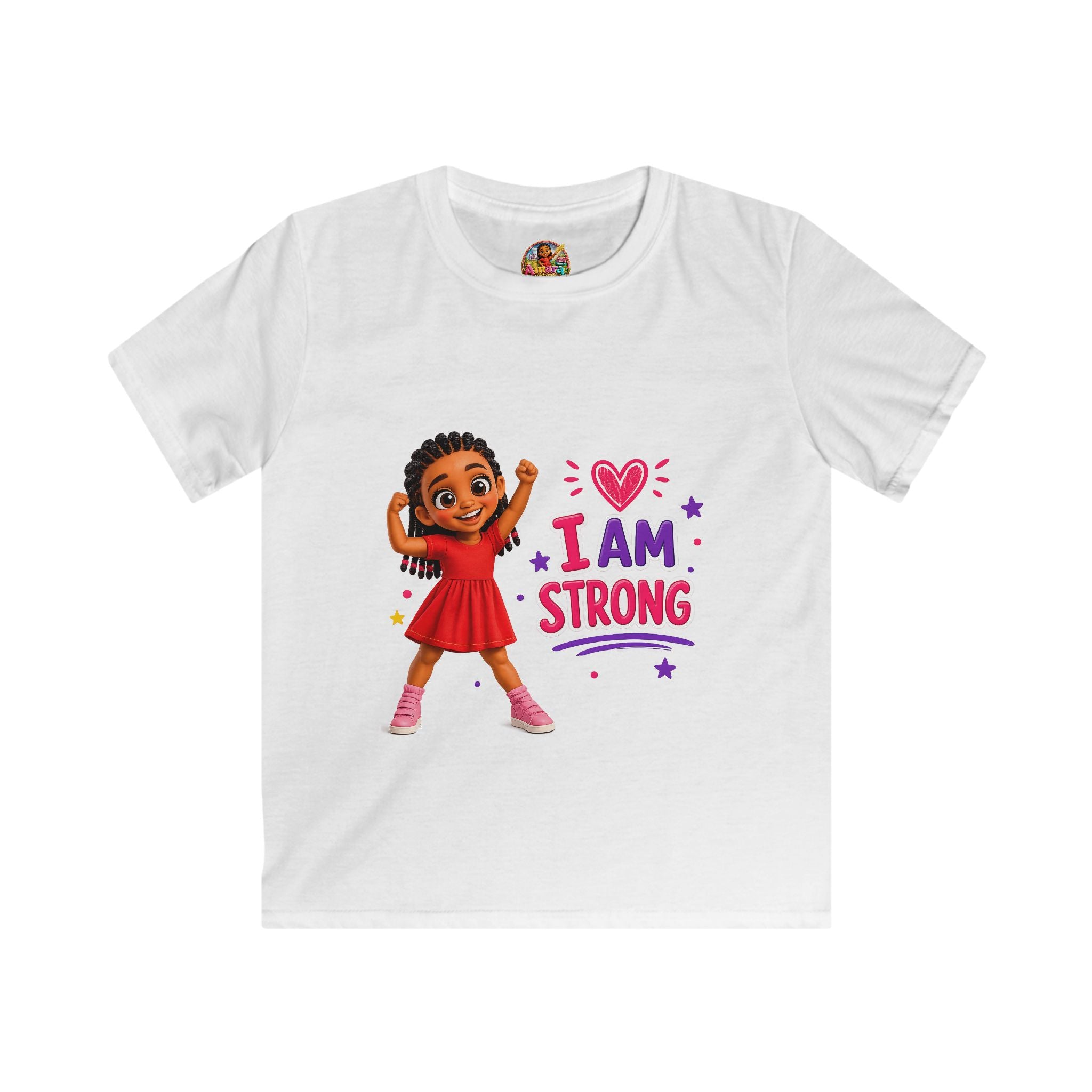I Am Strong girl illustration Kids Tee | Empowerment, Positive Affirmation