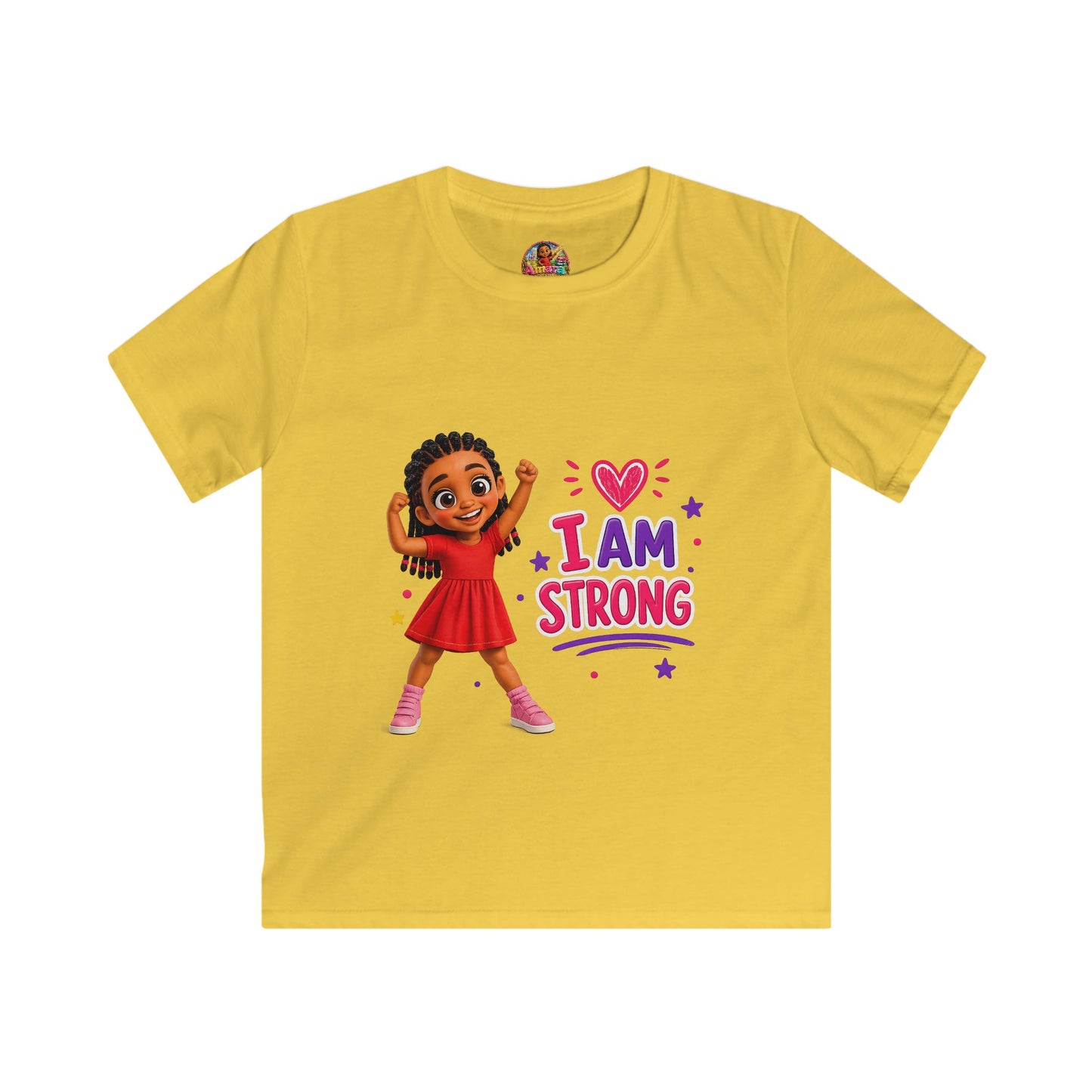 I Am Strong girl illustration Kids Tee | Empowerment, Positive Affirmation